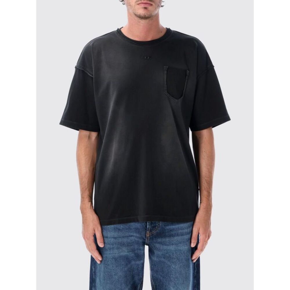 Diesel Men Diesel Relaxed Fit Cotton T-Shirt With Embroidered Oval D Logo